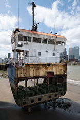 Industrial Art installation on the Greenwich Peninsular beside the River Thames