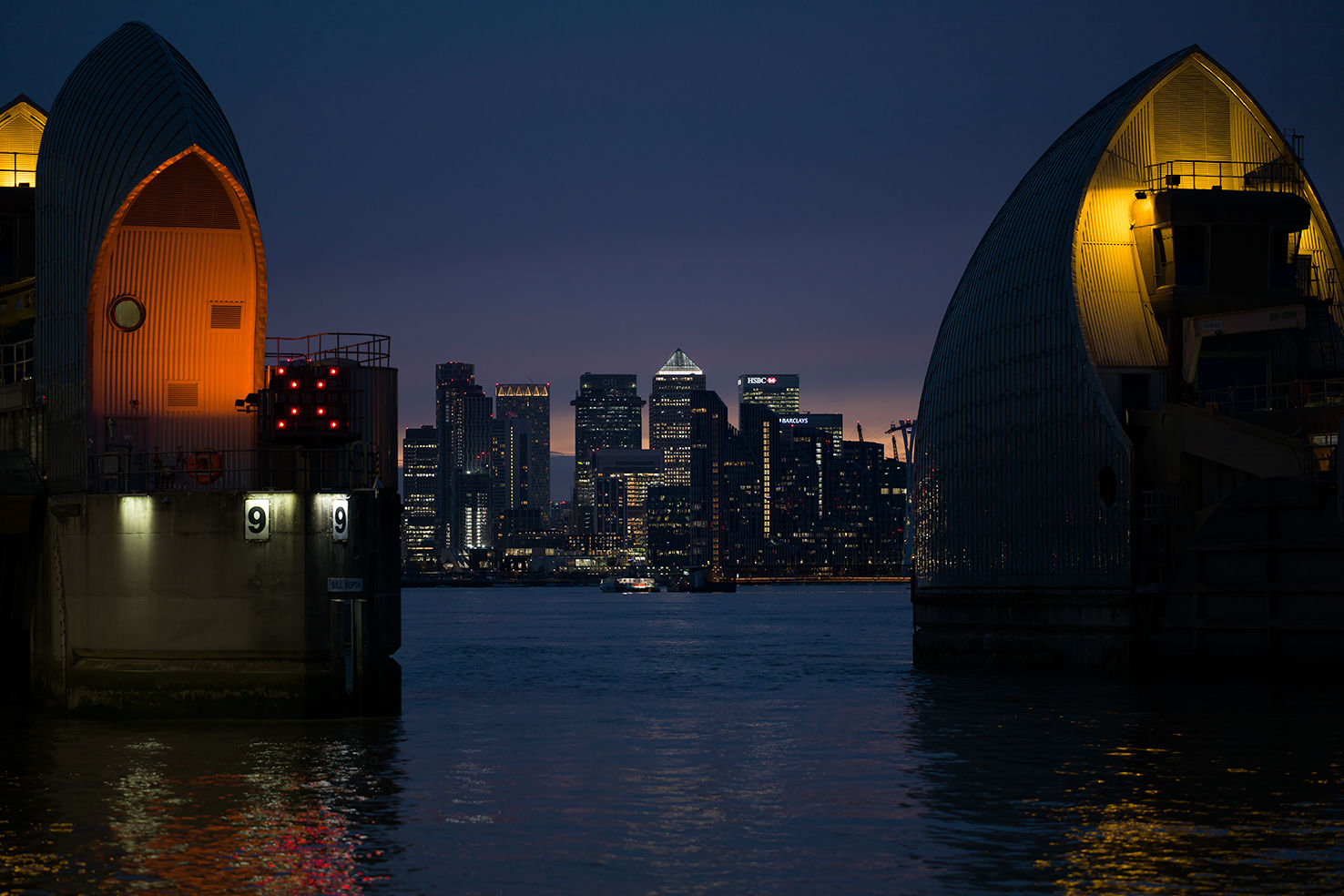 BARRIER fine art photograph by Chris Page —London at night in colour and light