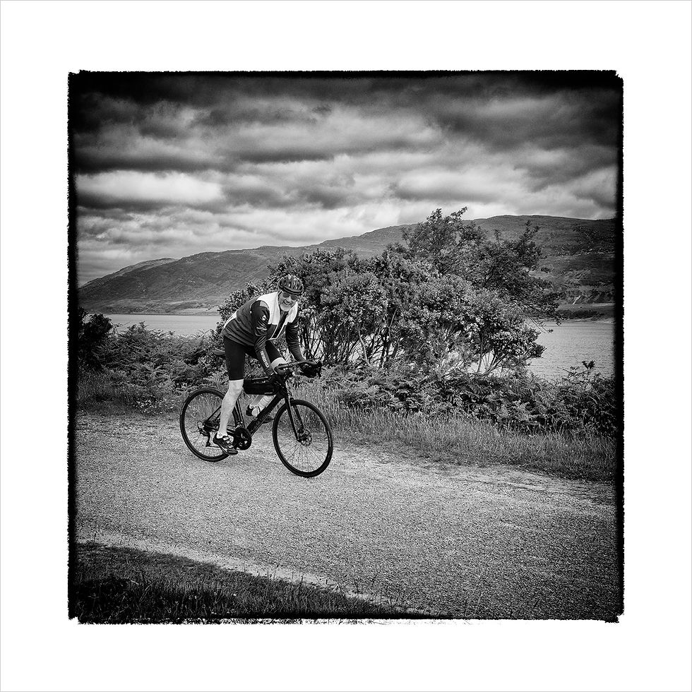 Adam Coldwells riding his bike in Scotland NC500