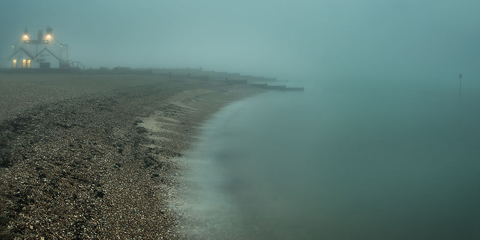 DISSOLVE fine art photograph by Chris Page — foggy beach in colour and light