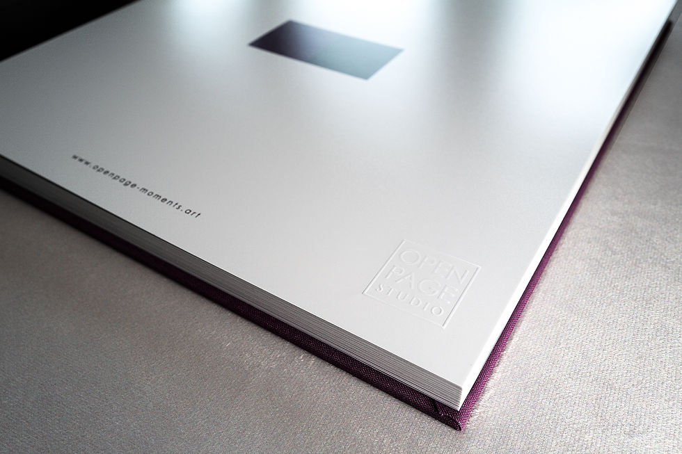 Embossed photographic artist book cover detail