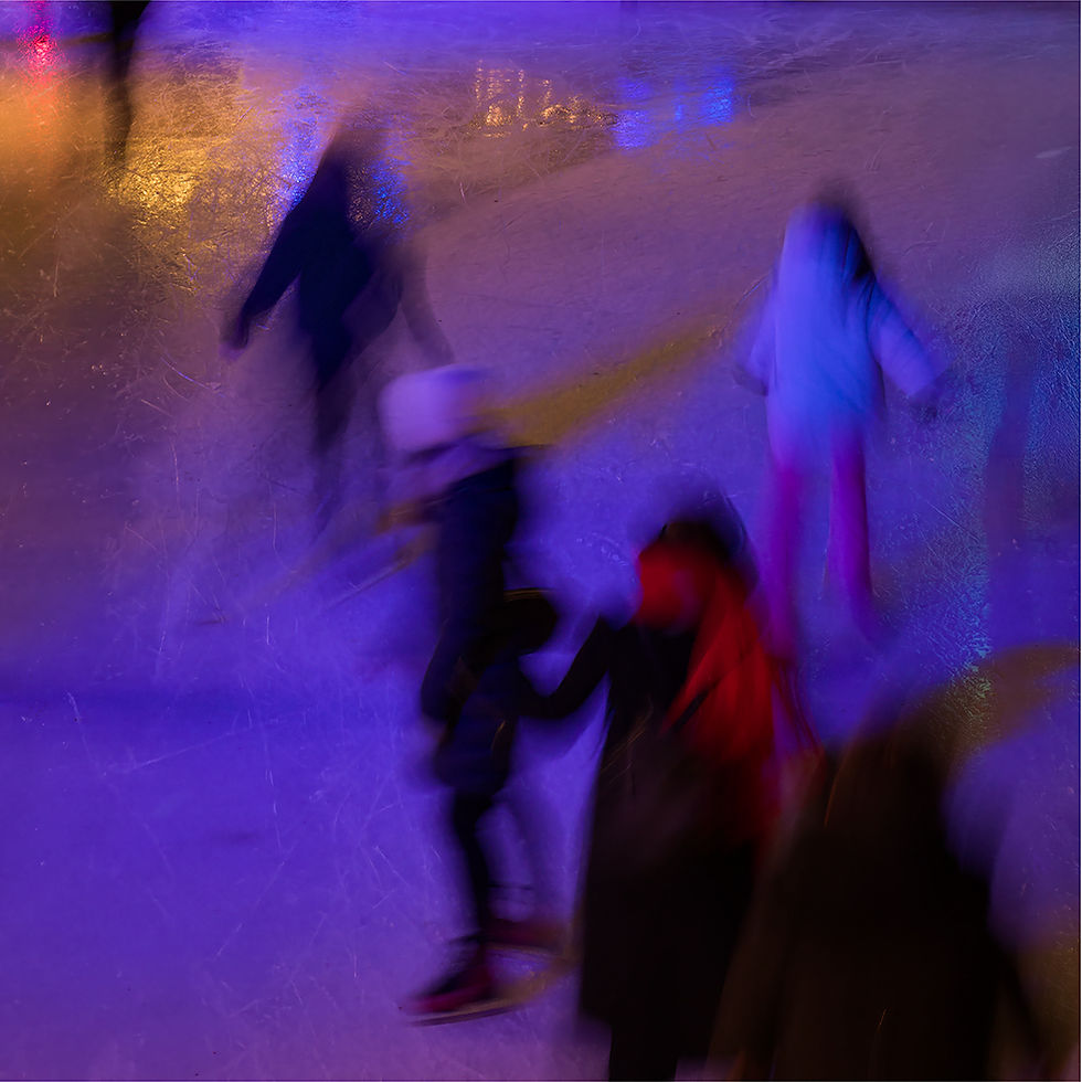 UNFROZEN fine art photograph by Chris Page — skaters in colour and light