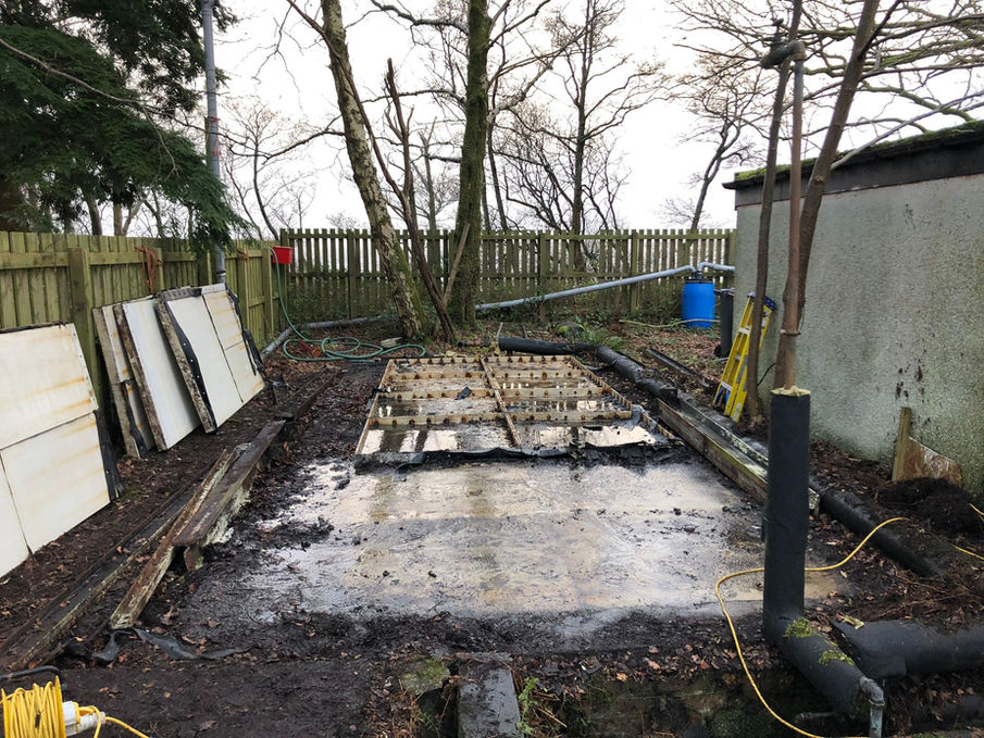 cleared water tank space