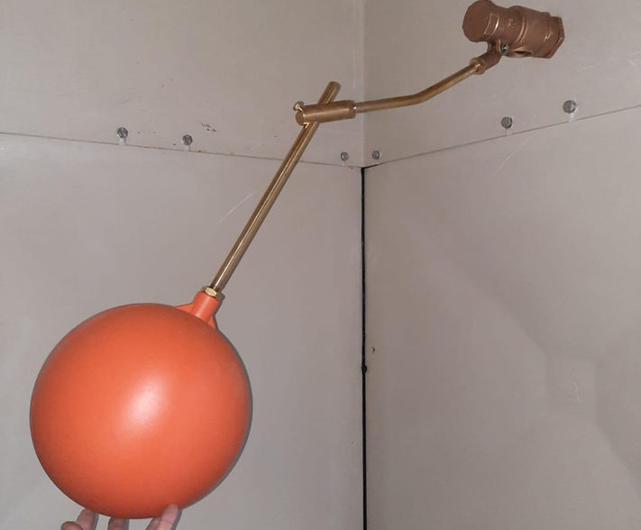 Ball valve on new water tank.