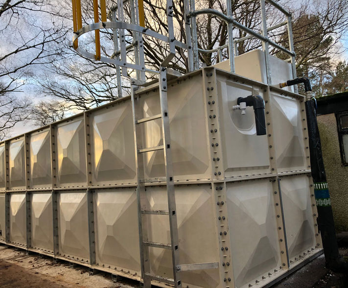 Newly built sectional water tank.
