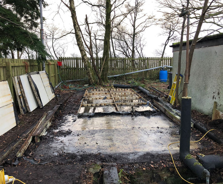 Base preparation for new water tank.
