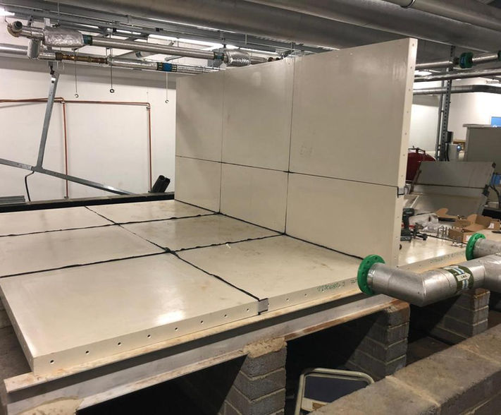 Dividing wall on new water tank.