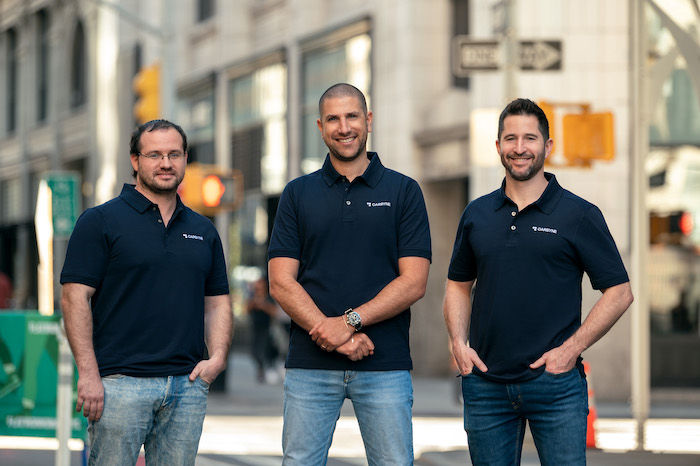 founders (from right to left): Alex Dizengof (CTO), Amir Elichai (CEO), Yony Yatsun (Software Team Manager). Photo credit: Nir Arieli