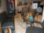 Podcast studio side view