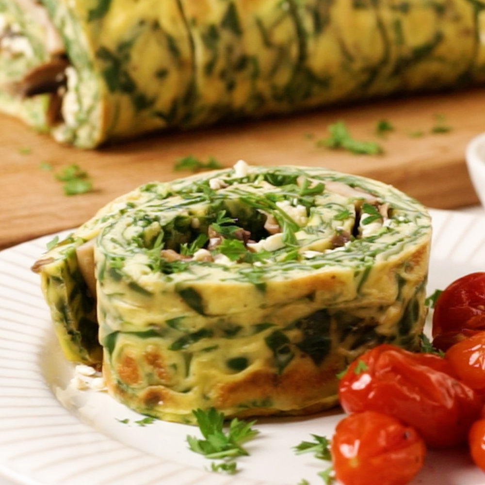 Spinach & Feta Omelette RollUp