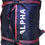 Thumbnail: Dark blue backpack ALPHA with red straps, Lacuna Alpha V4 for outdoor adventures.