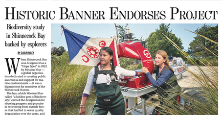 Southampton Press features eDNA expedition and indigenous partnership on the front page of its 9/18/25 edition