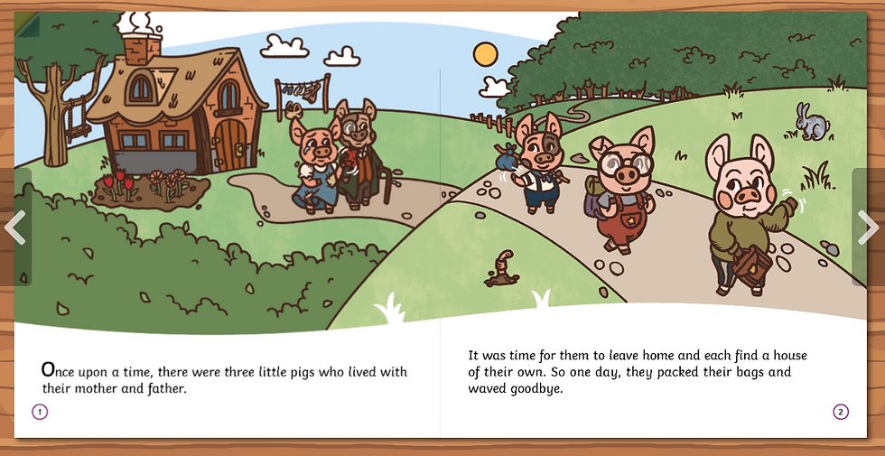 Twinkl: The Three Little Pigs Spread 1