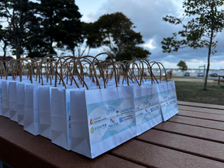 Bags from an event hosted by mental health programs at the Cape Cod Symposium