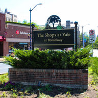 The Shops at Yale at Broadway sign in New Haven.