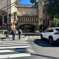 Pedestrians living in New Haven with mental health support.