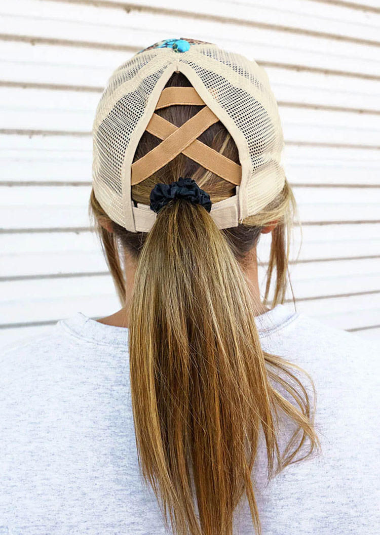 Thumbnail: Leopard Turquoise Criss-Cross Baseball Cap