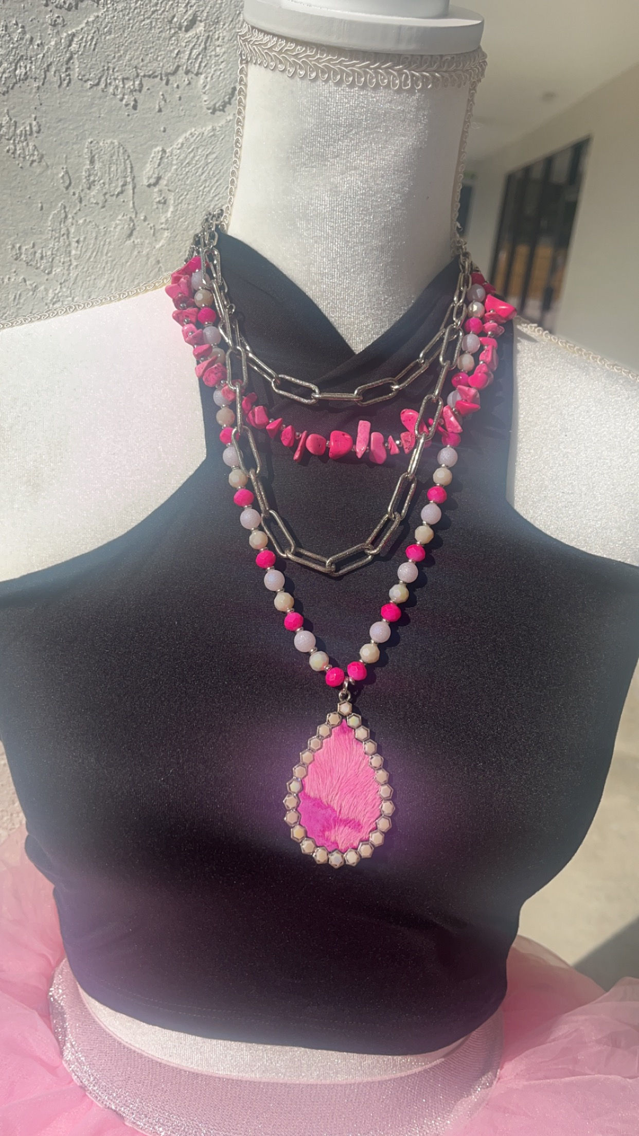 Ashlyn Rose pink layer necklace