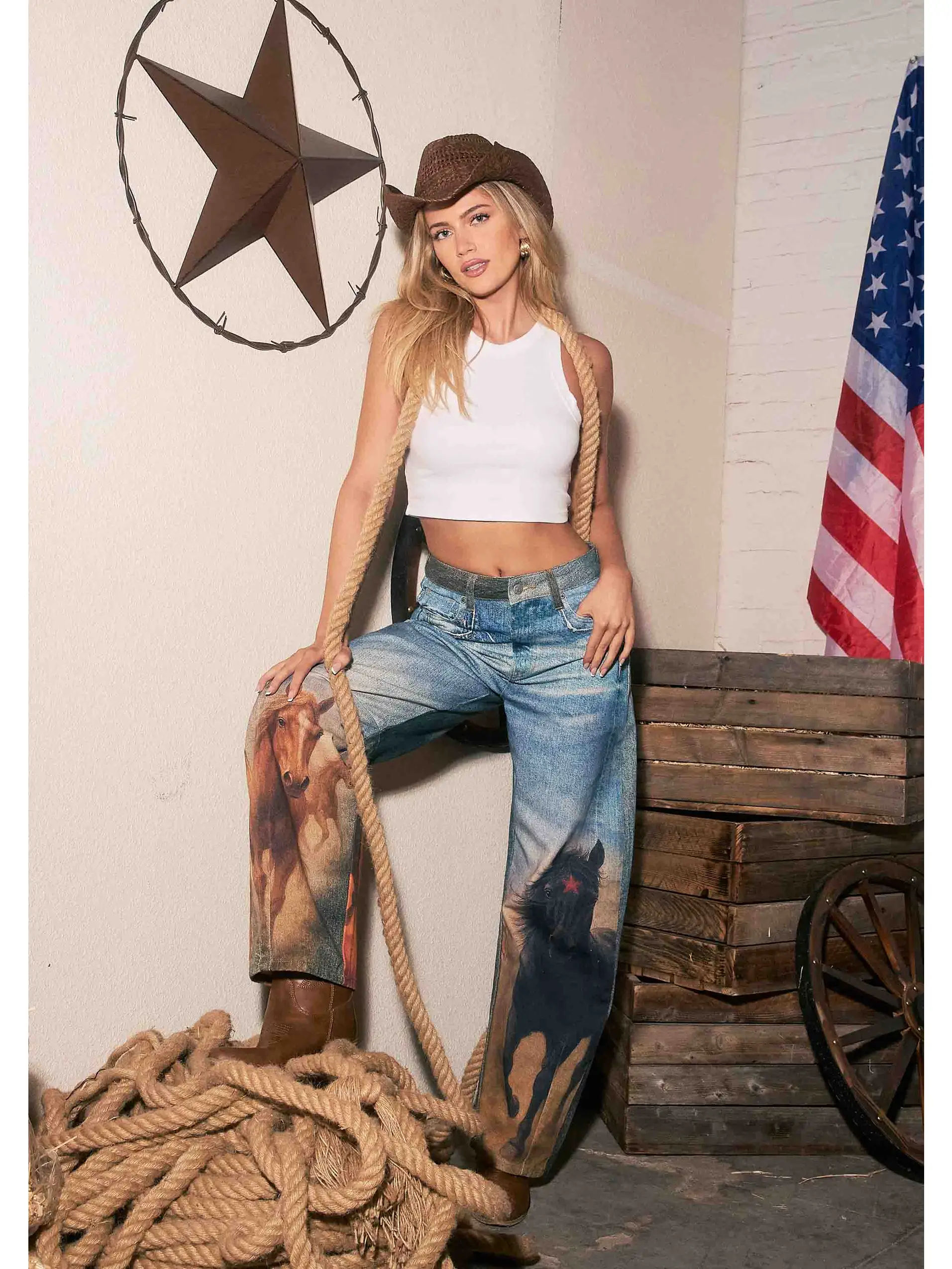 Horse barrel jeans