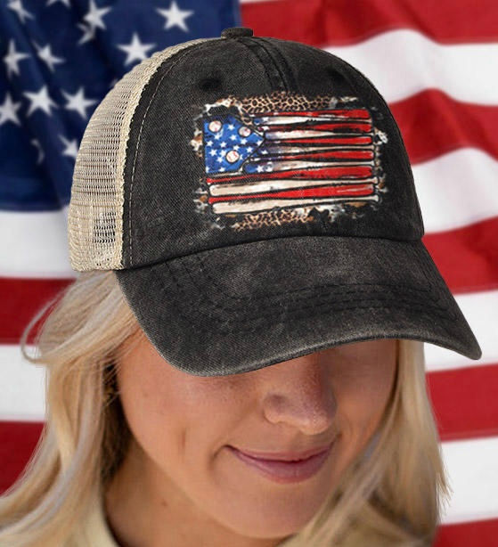 Thumbnail: American Flag Mesh Baseball Cap