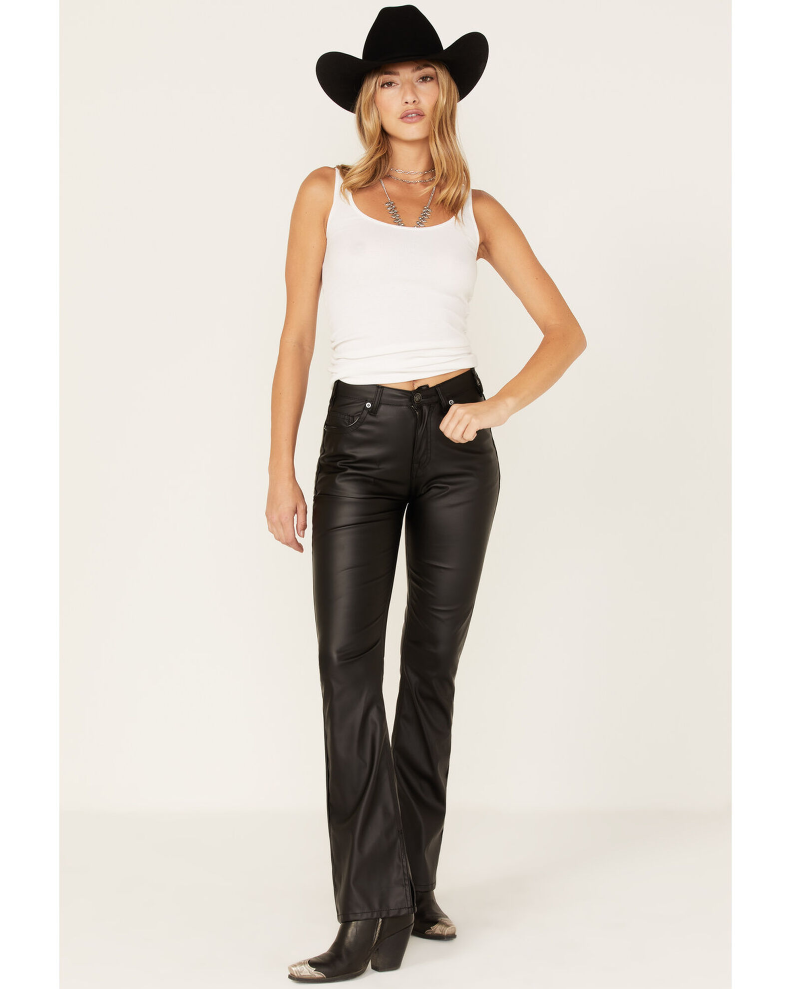 Rock & Roll leather High Rise Bootcut Pants