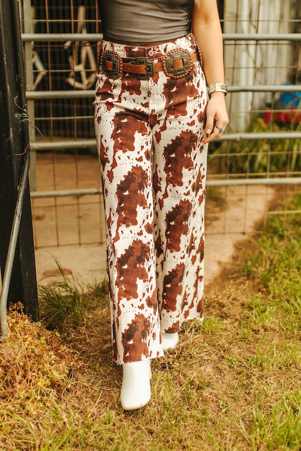 Cow print jeans 