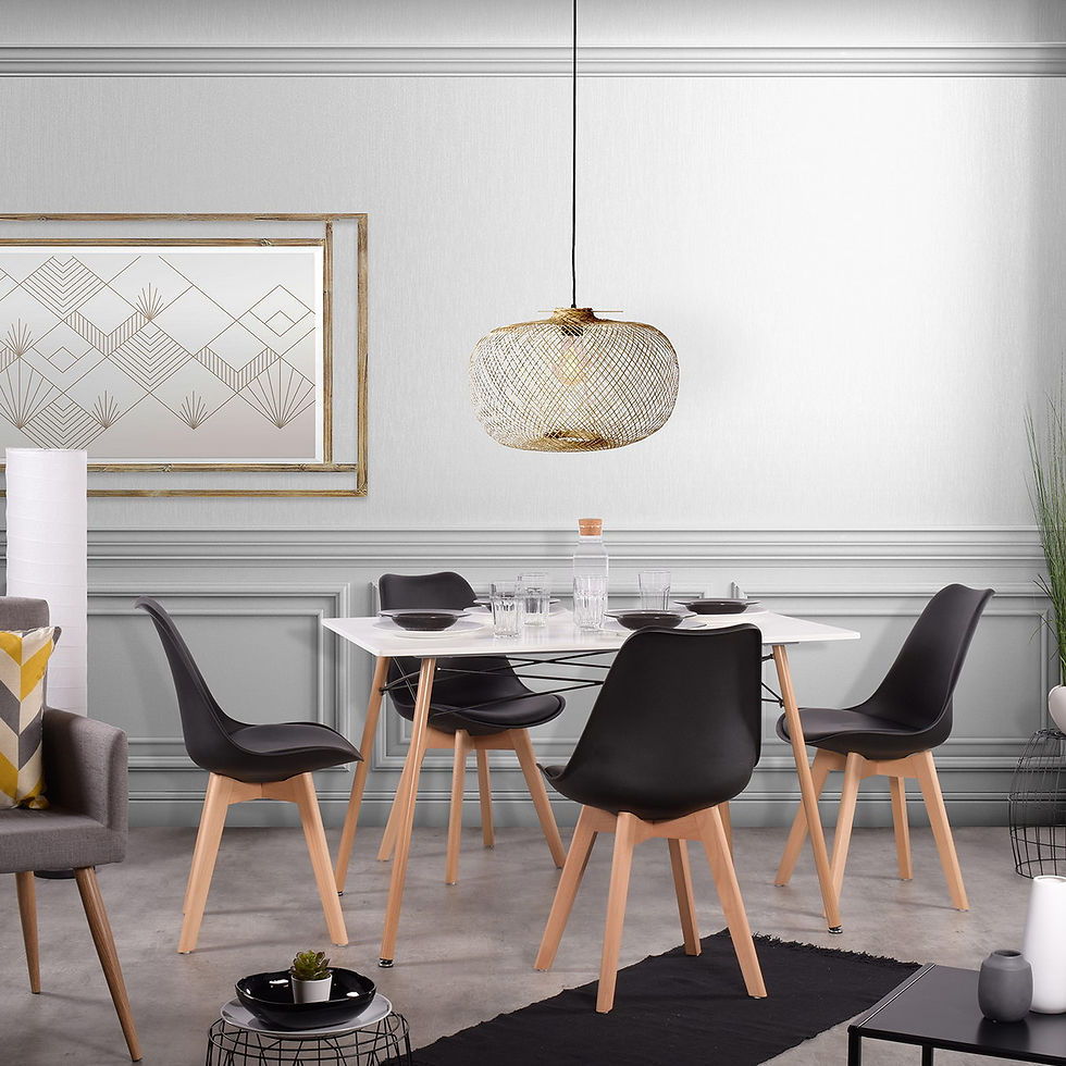 Miniatura: Silla Eames Acojinada Negra