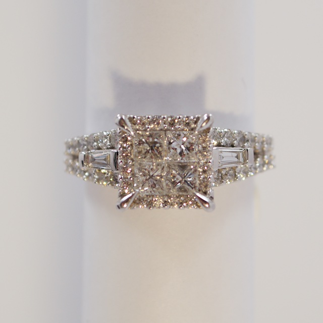 White Gold Princess Cut Ring