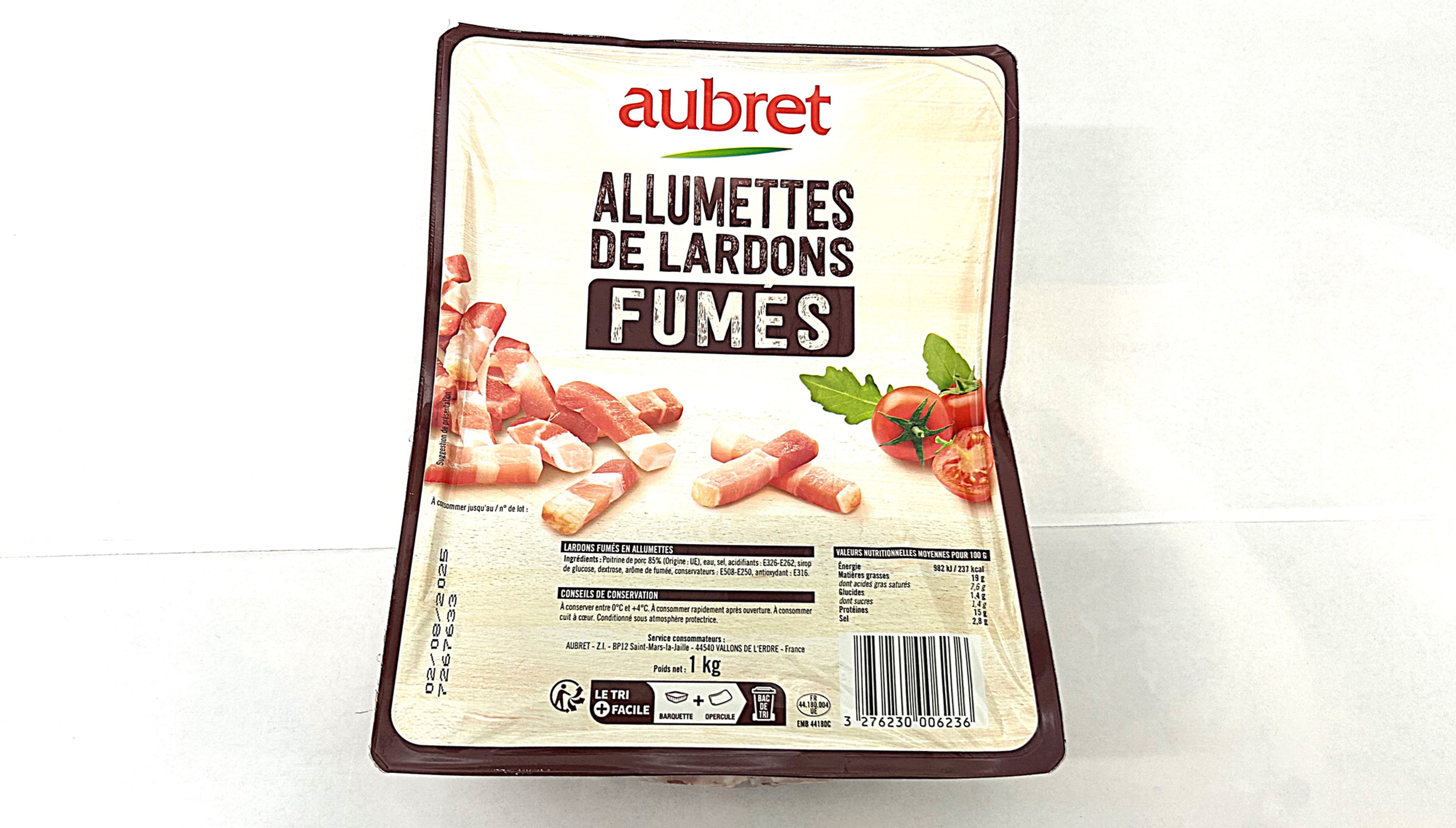 Lardon fumee alumette 1000 Gr (1 pce)