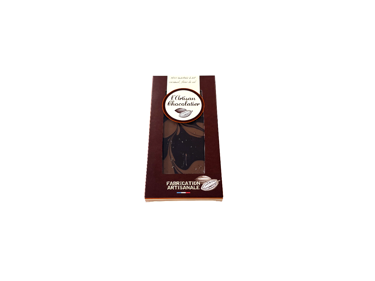 Chocolat noir marb. caramel f. de sel 68% 100 Gr (1 pce)