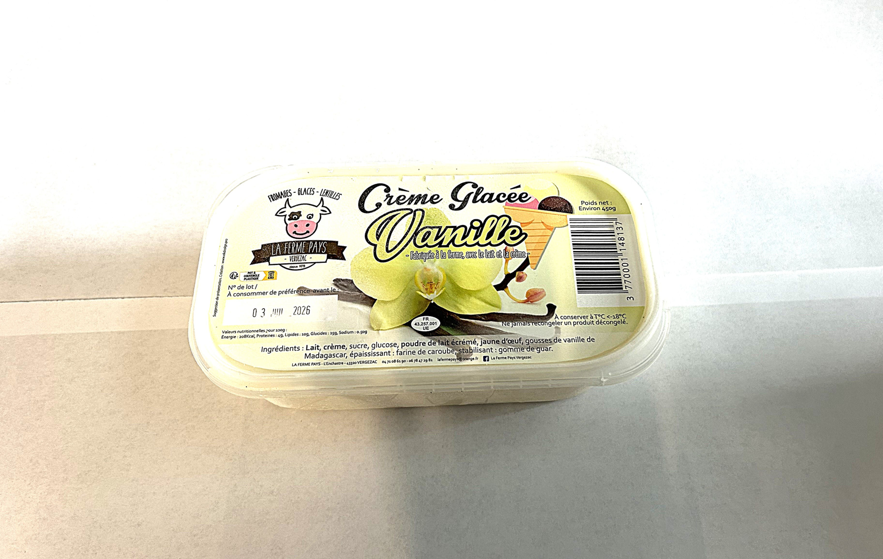 Glace la ferme pays vanille 500 Gr (1 pce)