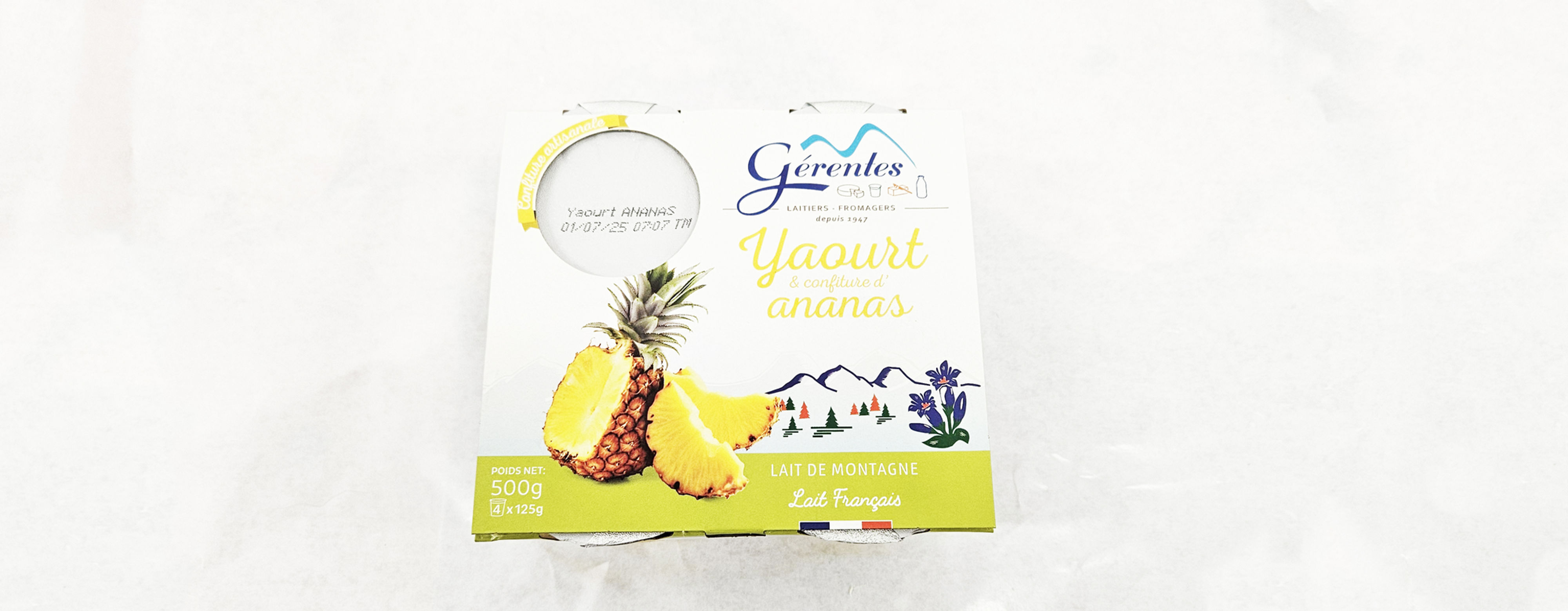 Yaourt sur lit ananas x4 400 Gr (1 lot)