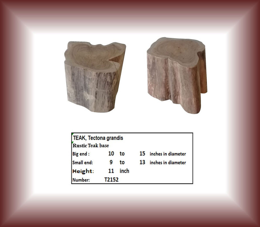 Two Teak wood bases, Teak, Tectona grandis, Handle Teak base, Sanded Teak Base T2916.