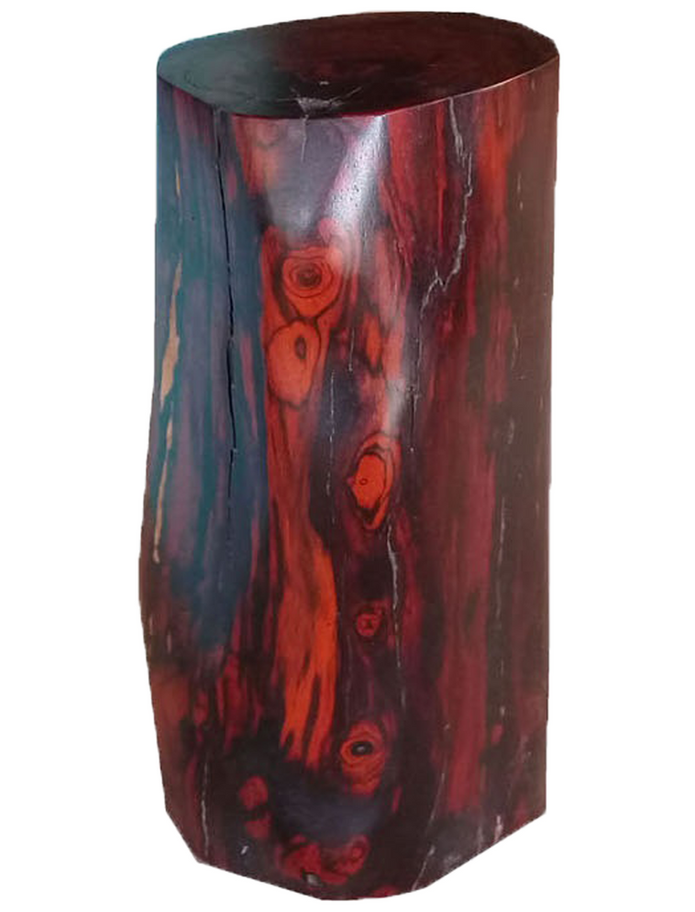 Vertical cylindrical wood grain pattern and design Sanded Spanish Cedar Veneer in the image.