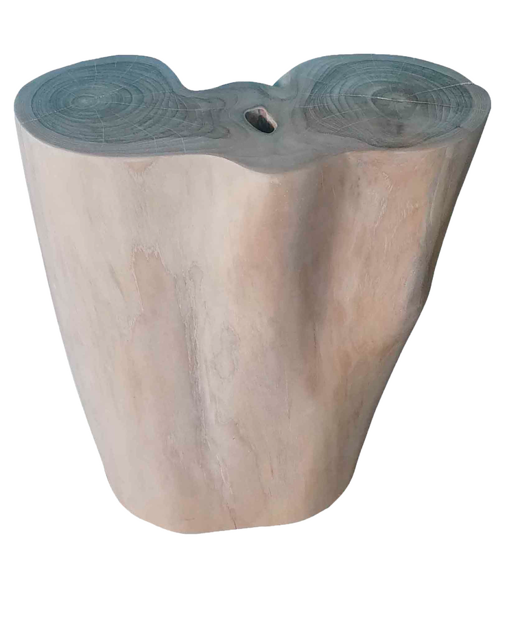 A unique decorative wood stool. Diamond Tropical Hardwoods
