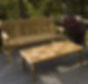 Bench and table on patio