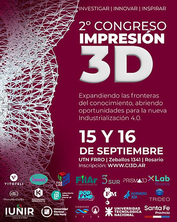 II Congreso de impresion 3D de Rosario kuttercraft vitofelli filar 3d sur hornero makers trideo utn santa fe inti conicet iunir