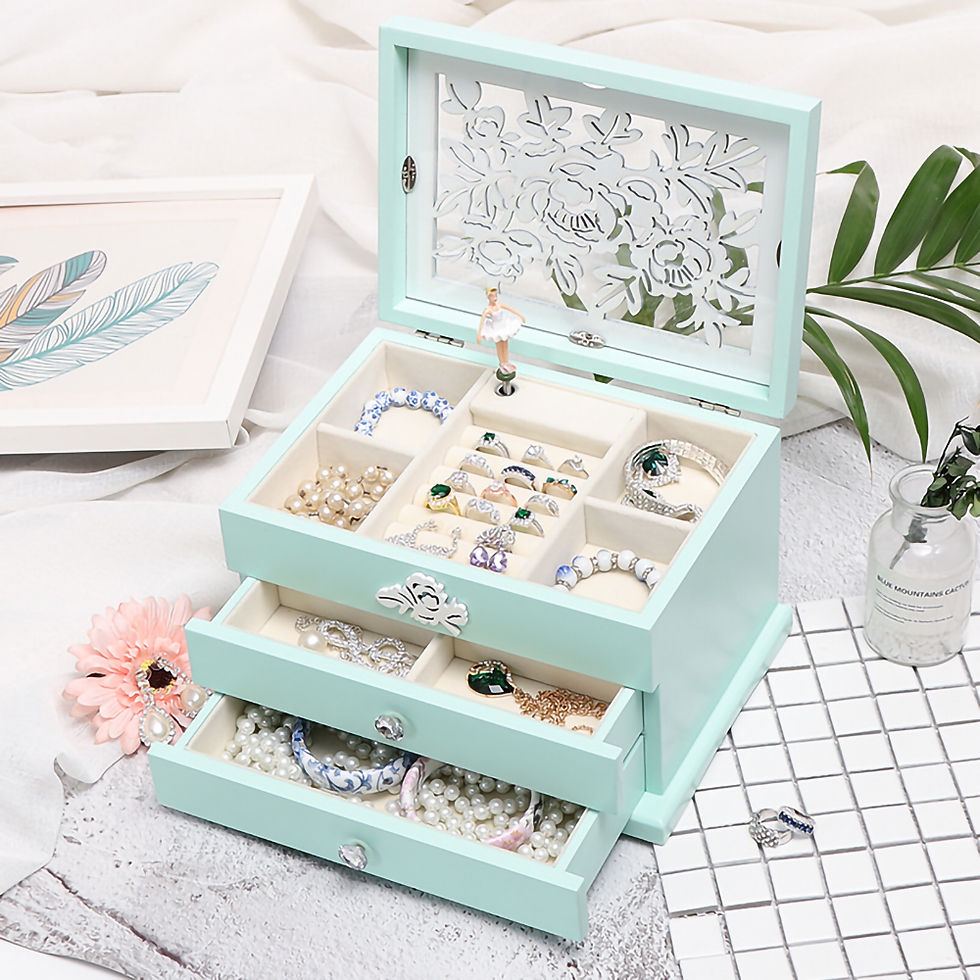 Thumbnail: BEAUDORA Ballerina Musical Wooden Jewellery Box Jewel Organizer