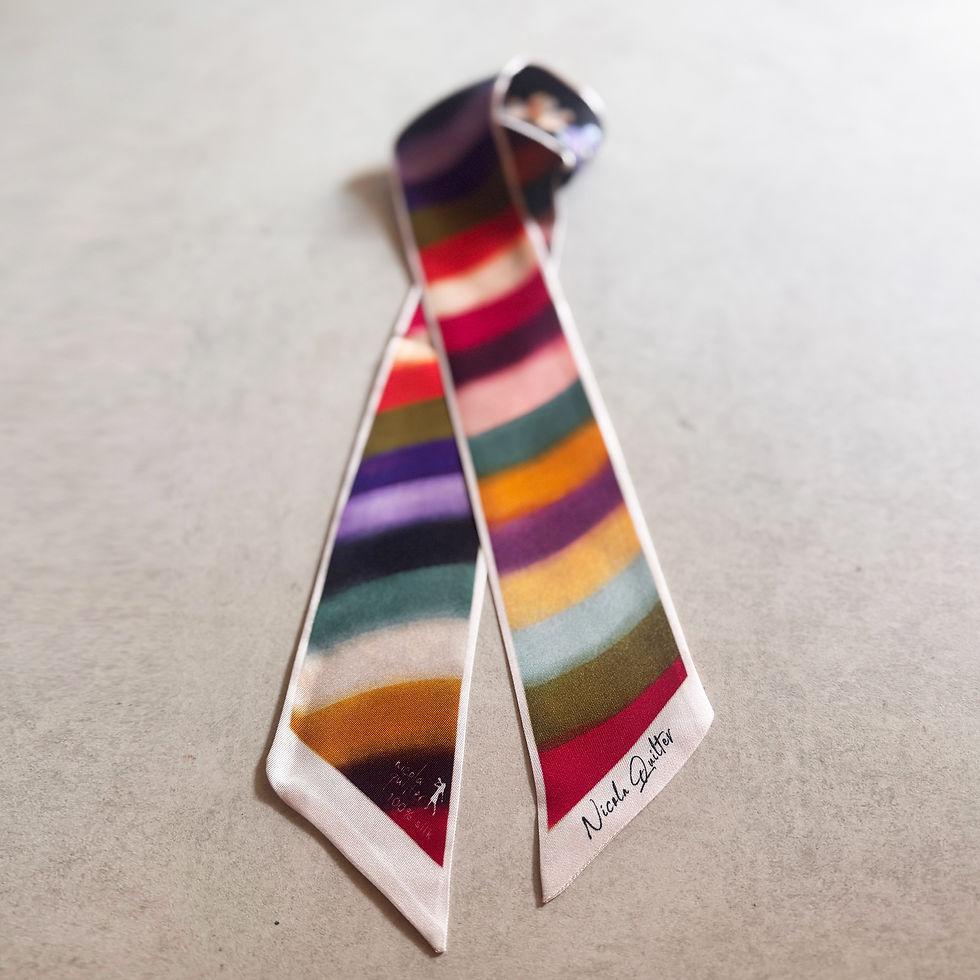 Thumbnail: Reversible Daisy Scarf. 100% Silk