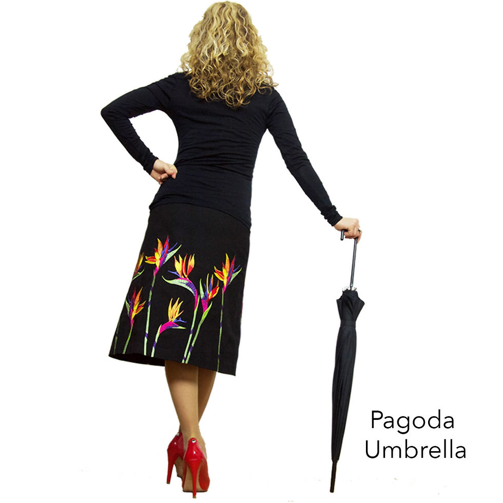 Thumbnail: Printed Pagoda Umbrella in black or white