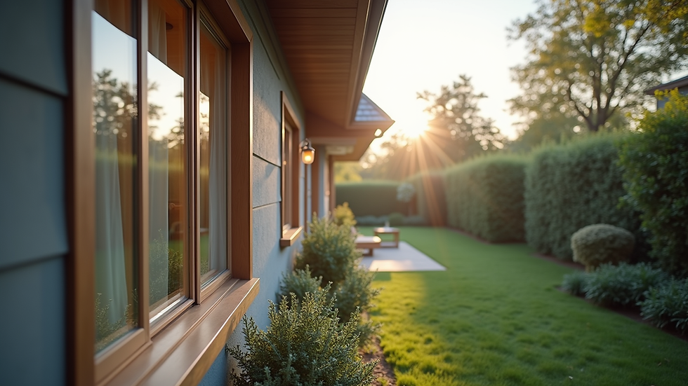Eye-level view of a weatherized home with energy-efficient windows