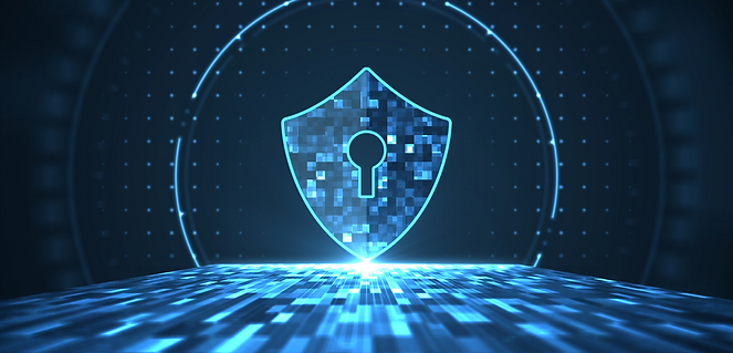 Grafica concetto di sicurezza privata. Lucchetto digitale concetto di sicurezza. Sfondo della sezione chi siamo di Secur Management.