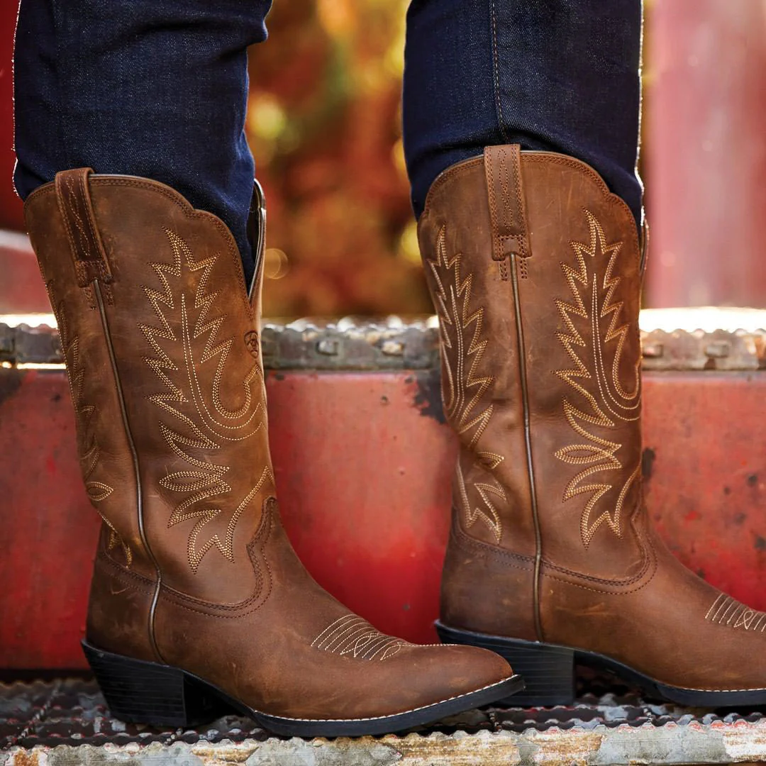 Thumbnail: ARIAT WOMENS HERITAGE WESTERN ROUND TOE BOOTS