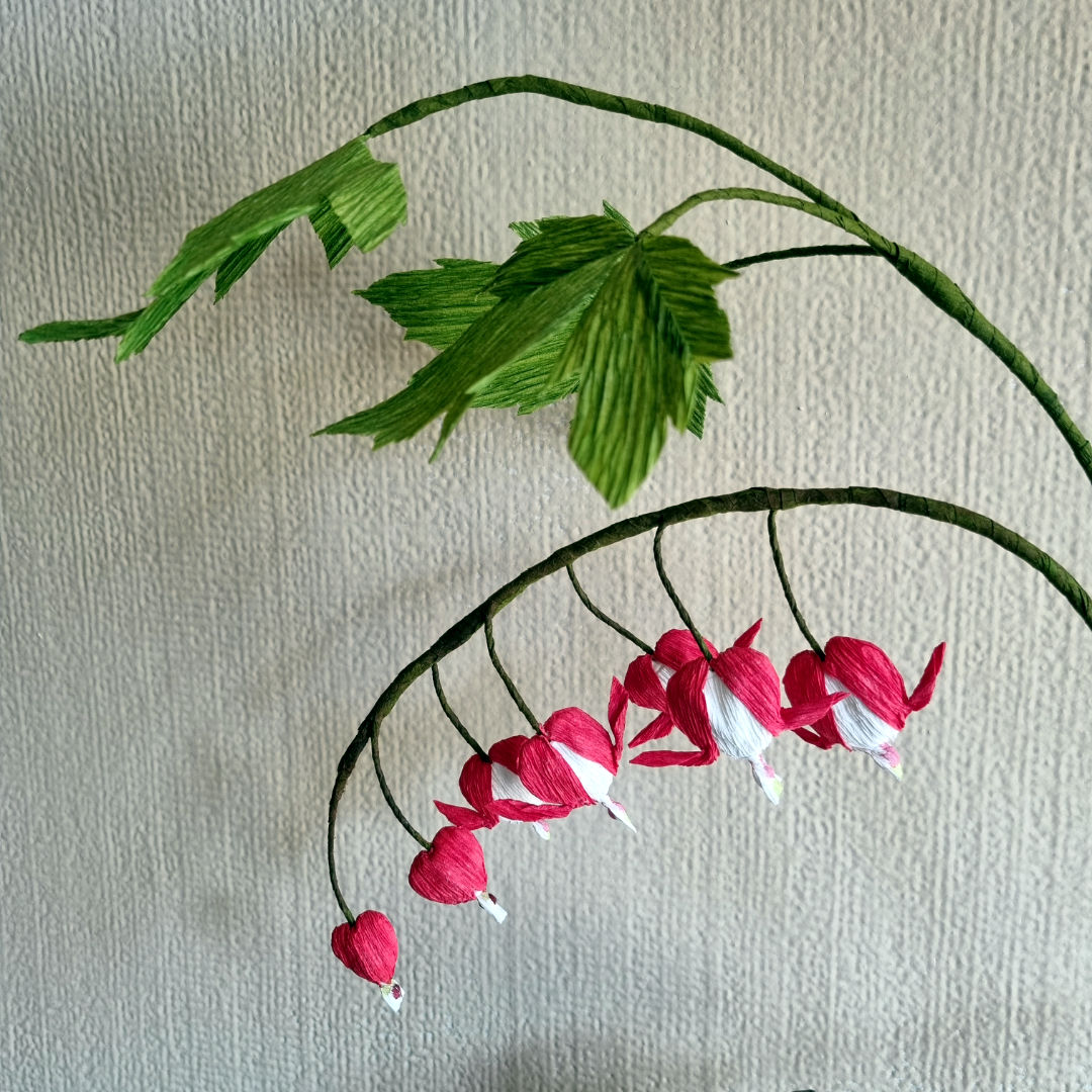 Crepe Paper Bleeding Heart Flower
