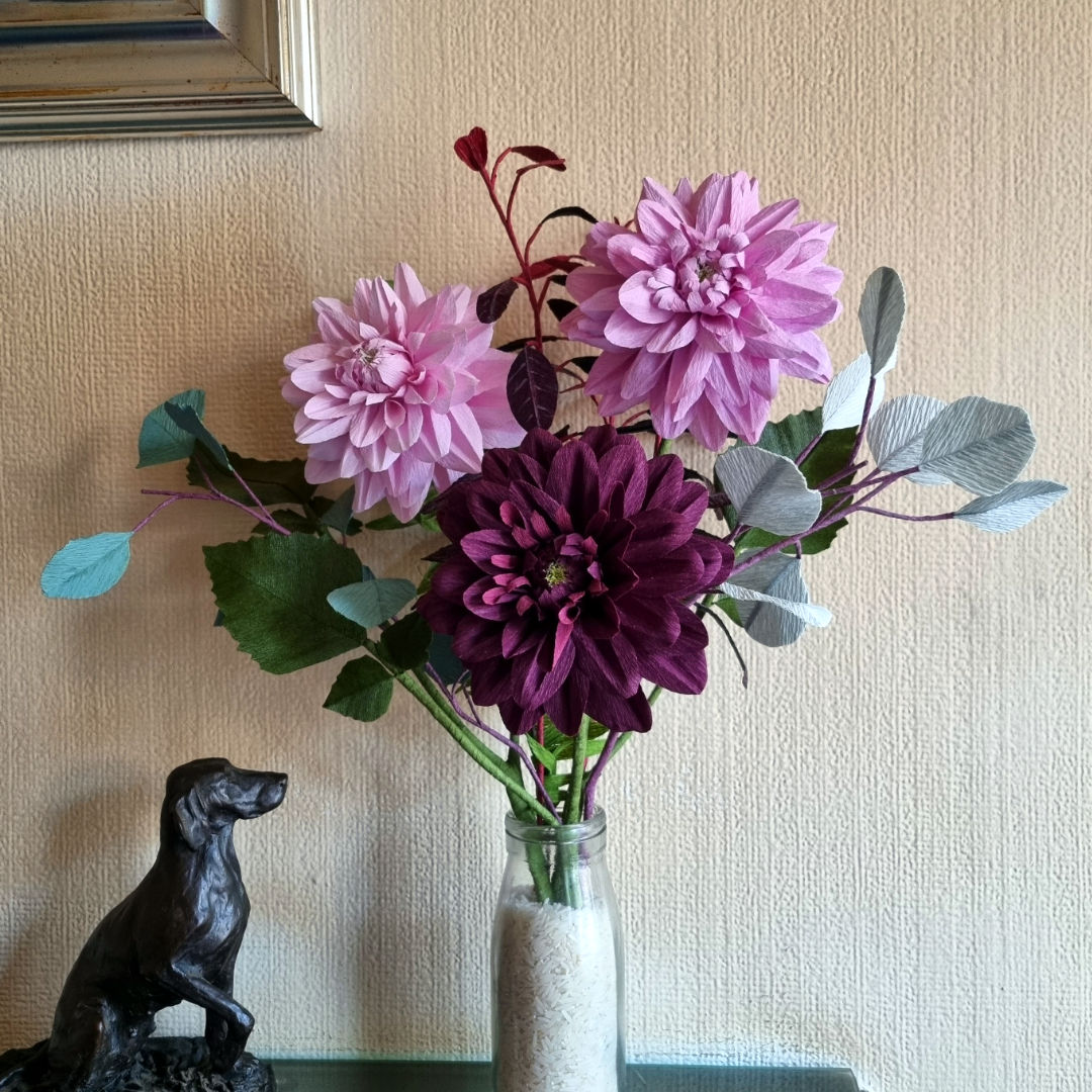 Crepe Paper Karma Dahlia Bouquet
