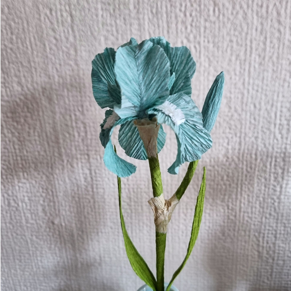 Mini Crepe Paper Iris close up