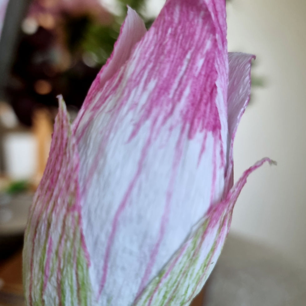 Thumbnail: Crepe Paper Lotus Flower Arrangement Bud Close Up