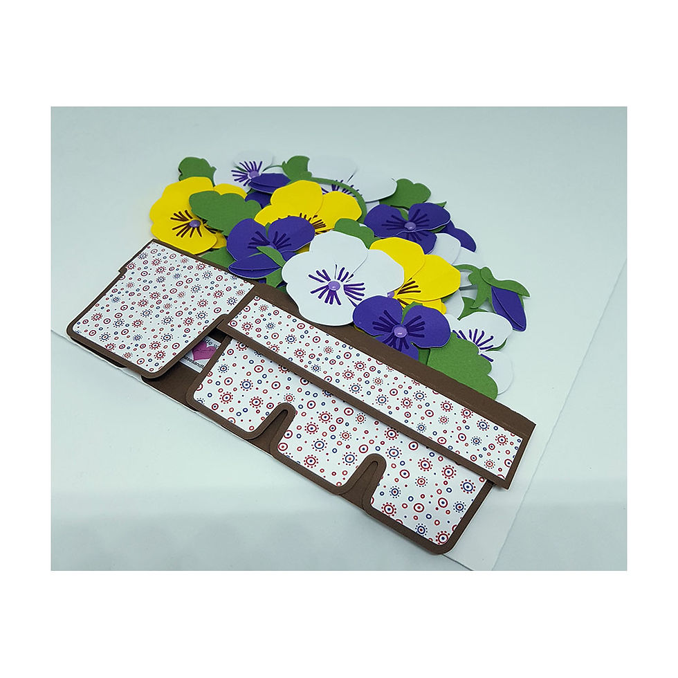 Thumbnail: Pansies 3D Box Card Flat