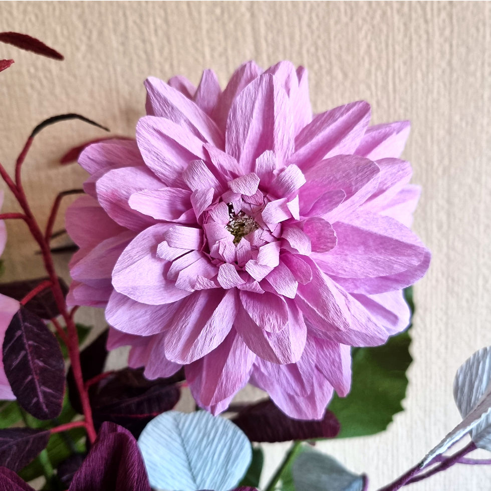 Thumbnail: Crepe Paper Karma Dahlia Dark Pink Single stem