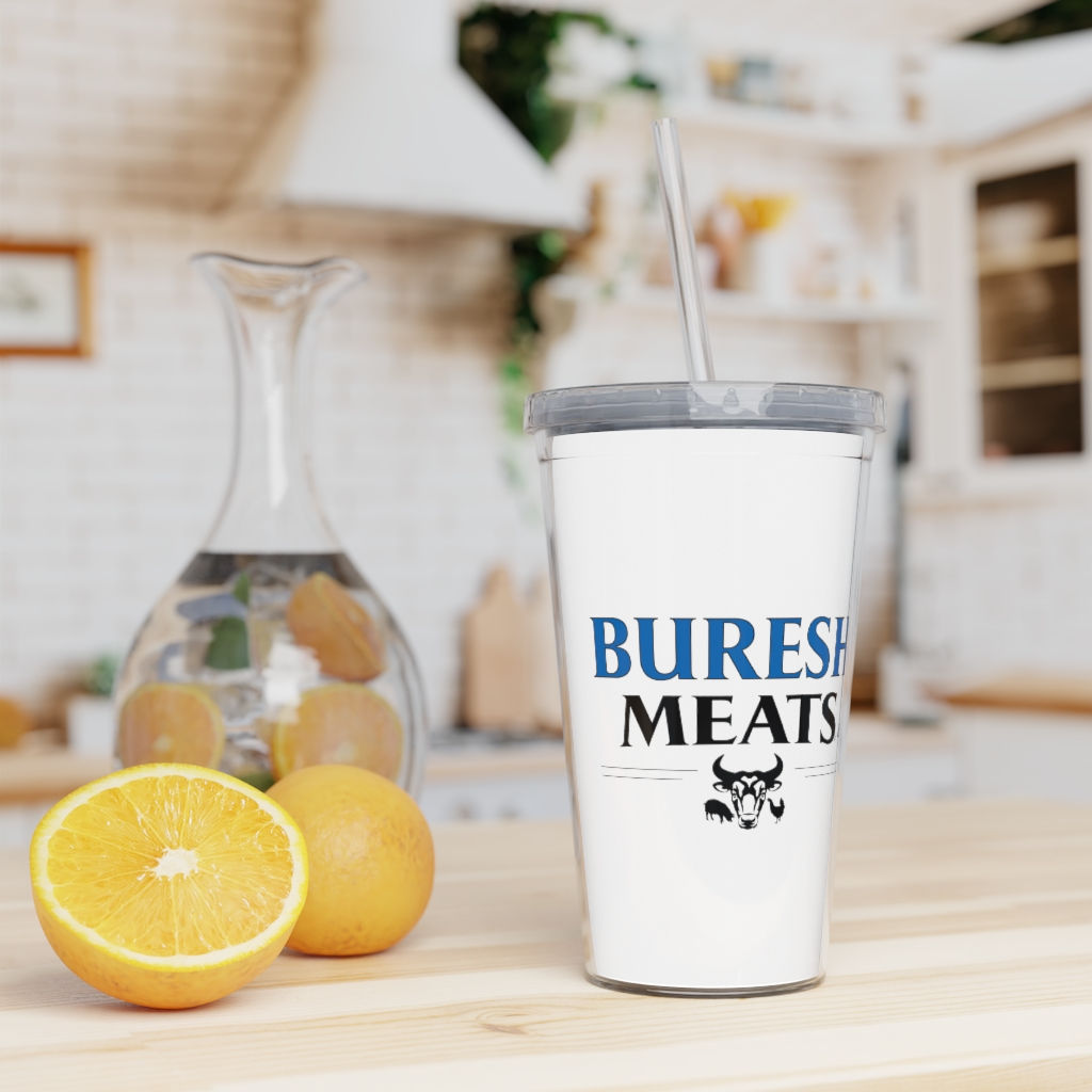 Plastic Tumbler with Straw